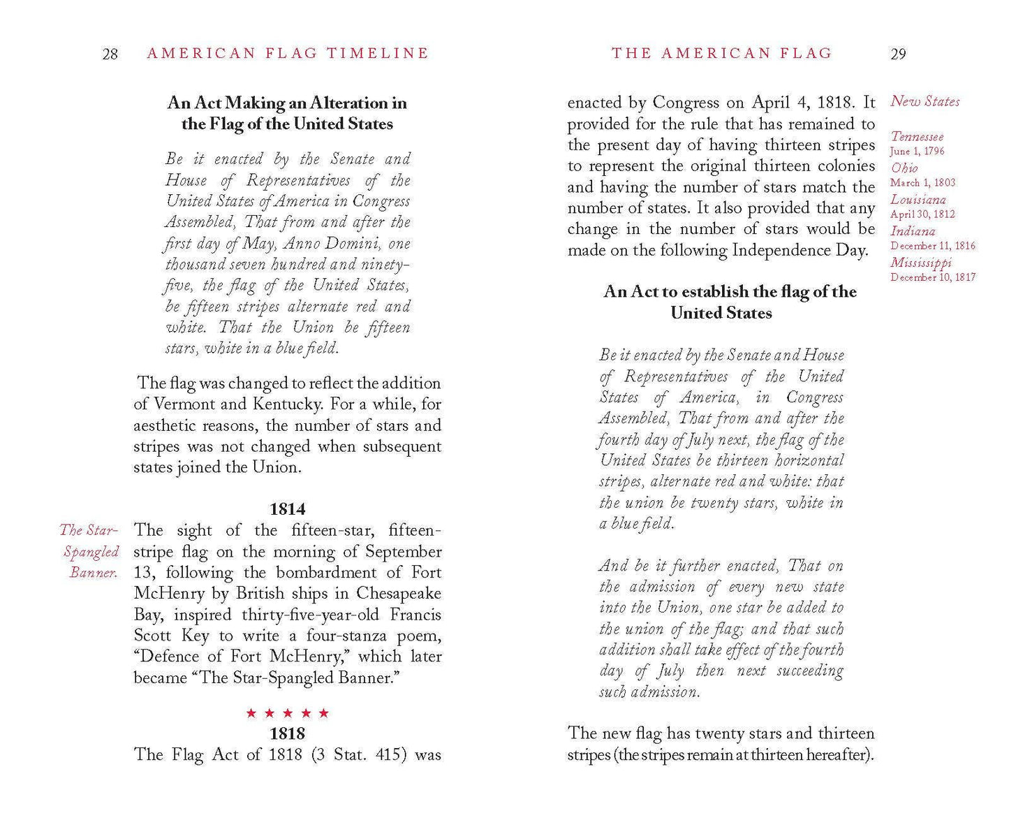 The American Flag, a History in Hardback