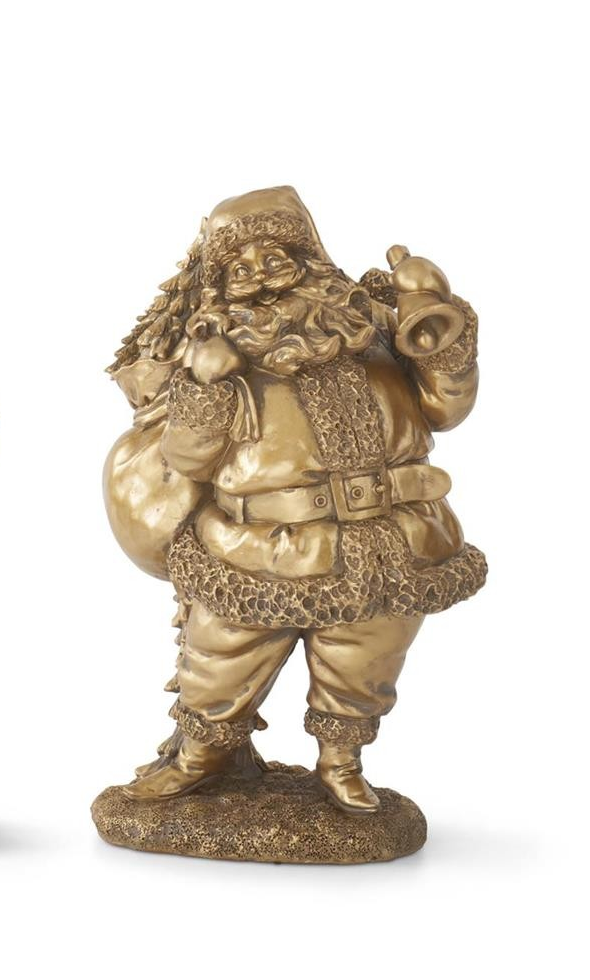 Antique Gold Resin Santa