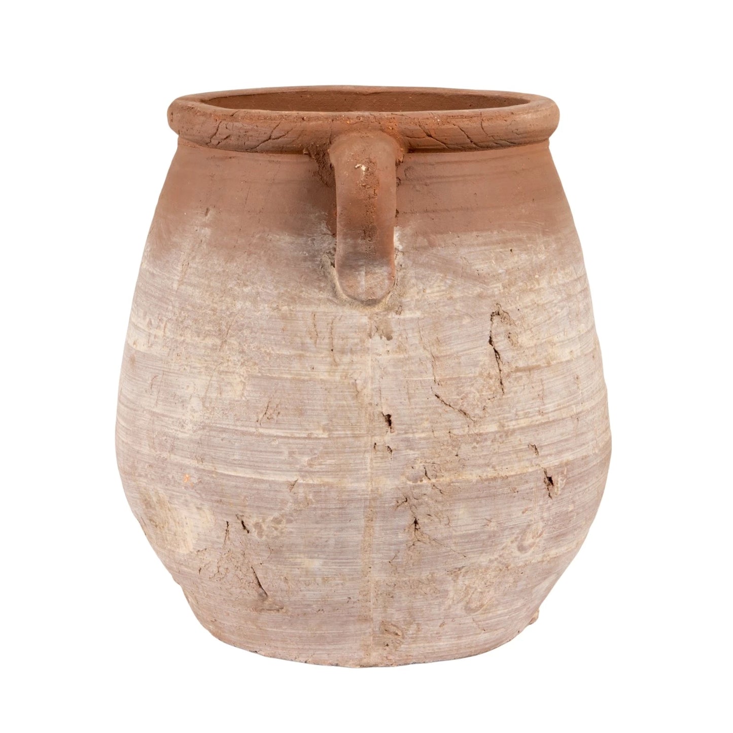 Terracotta Urn with Whitewash Finish