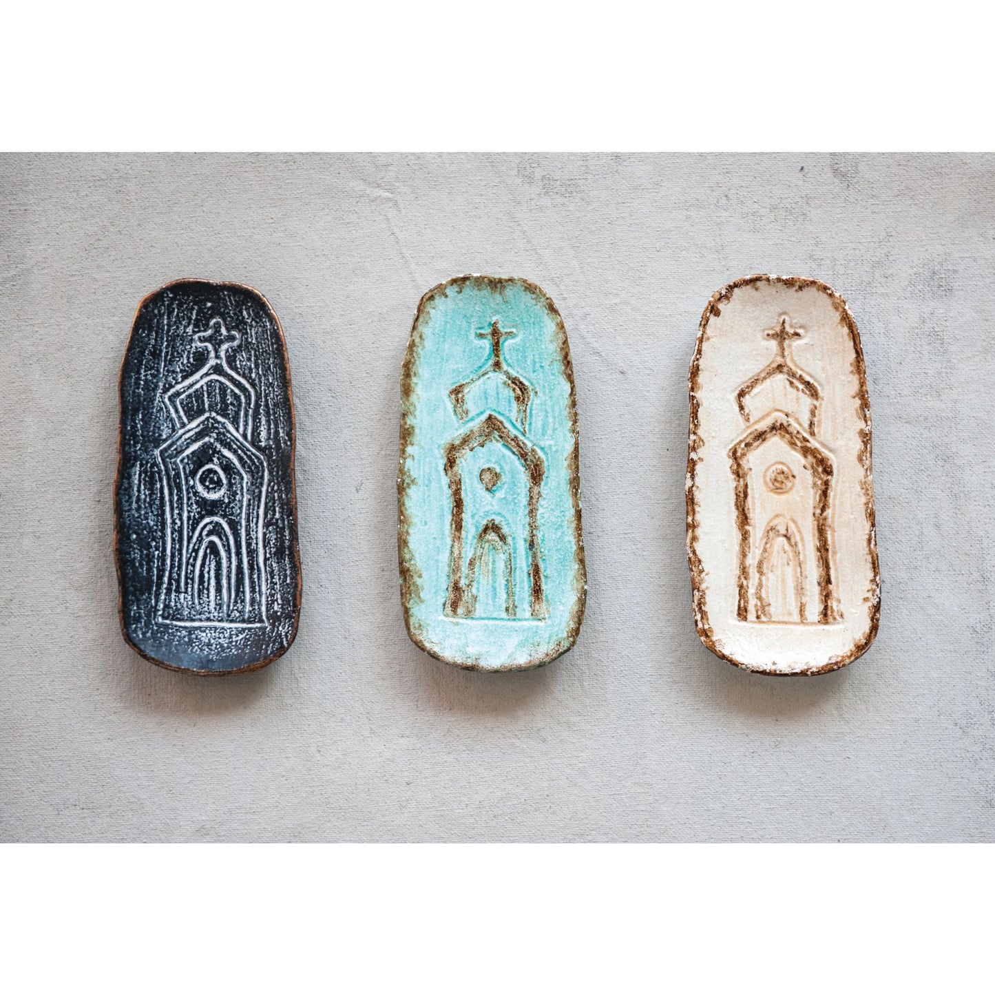 Embossed Church Cast Iron Dish