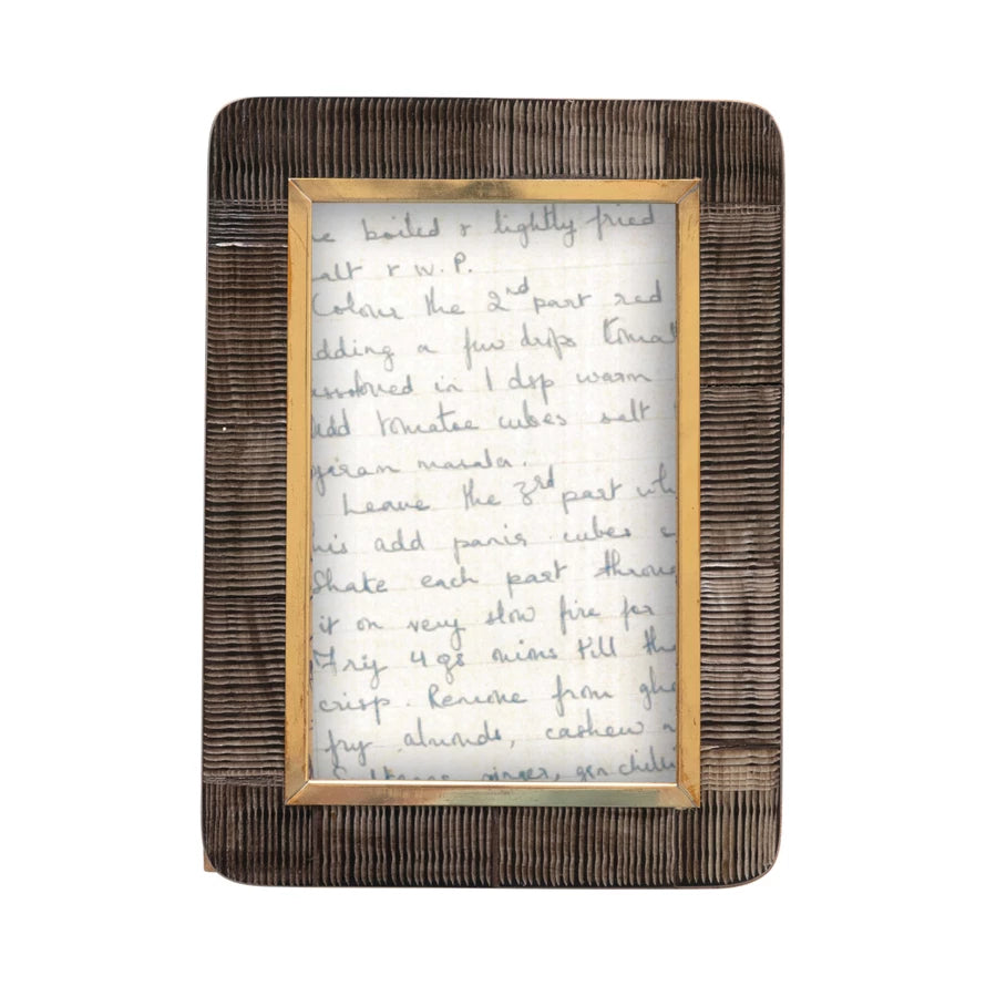 Hand-Carved Frame w/ Brass