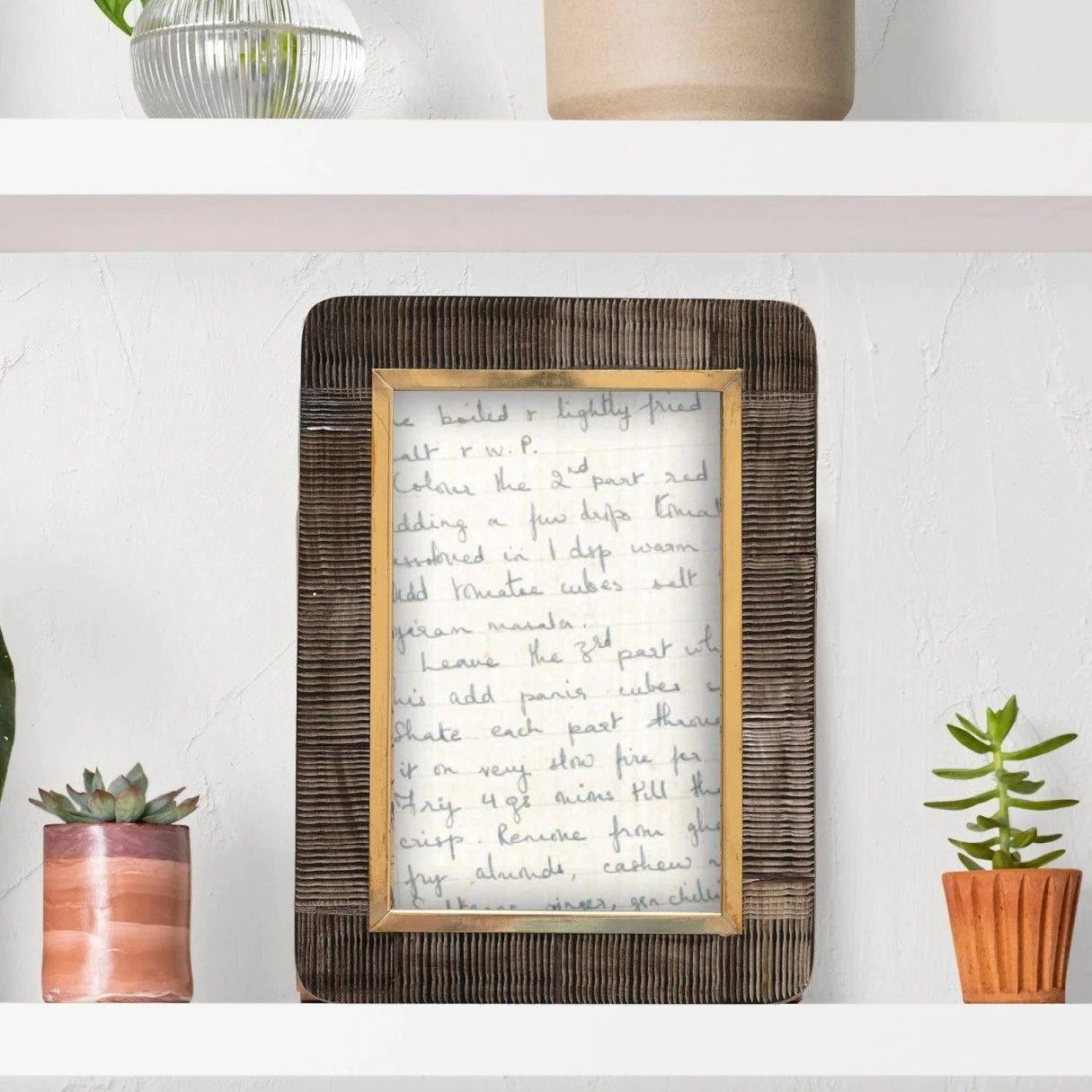 Hand-Carved Frame w/ Brass