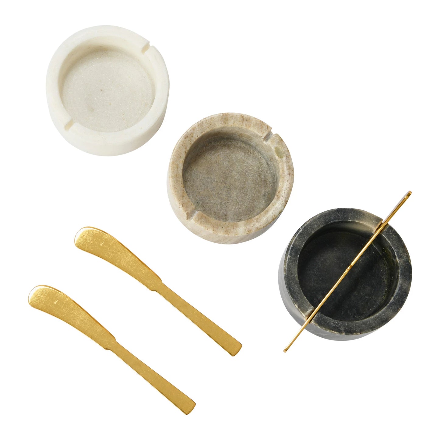 Marble Bowl with Metal Knife