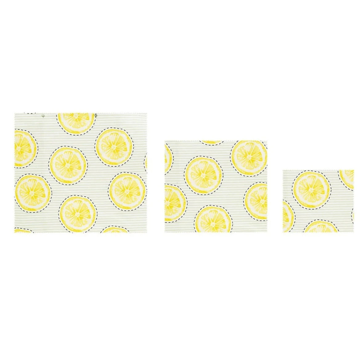 Set of 3 Square Reusable Fabric Beeswax Food Covers with Prints
