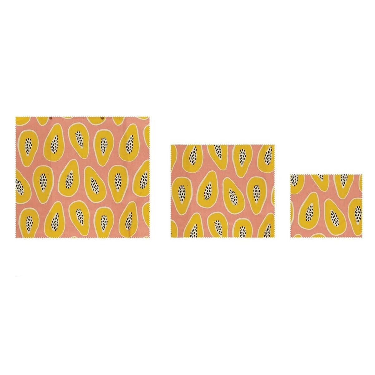 Set of 3 Square Reusable Fabric Beeswax Food Covers with Prints