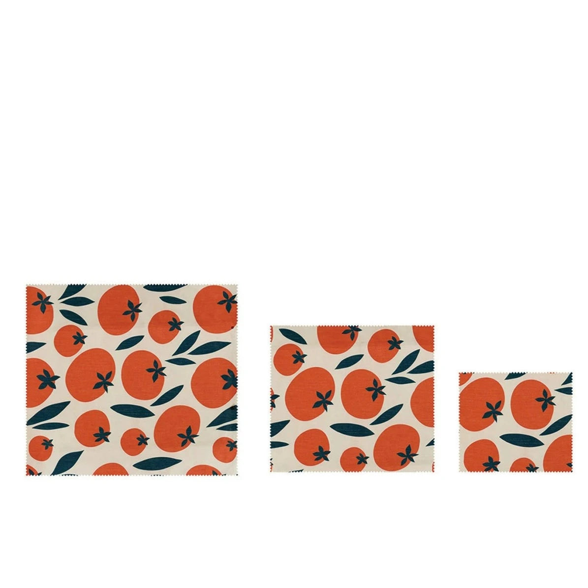 Set of 3 Square Reusable Fabric Beeswax Food Covers with Prints