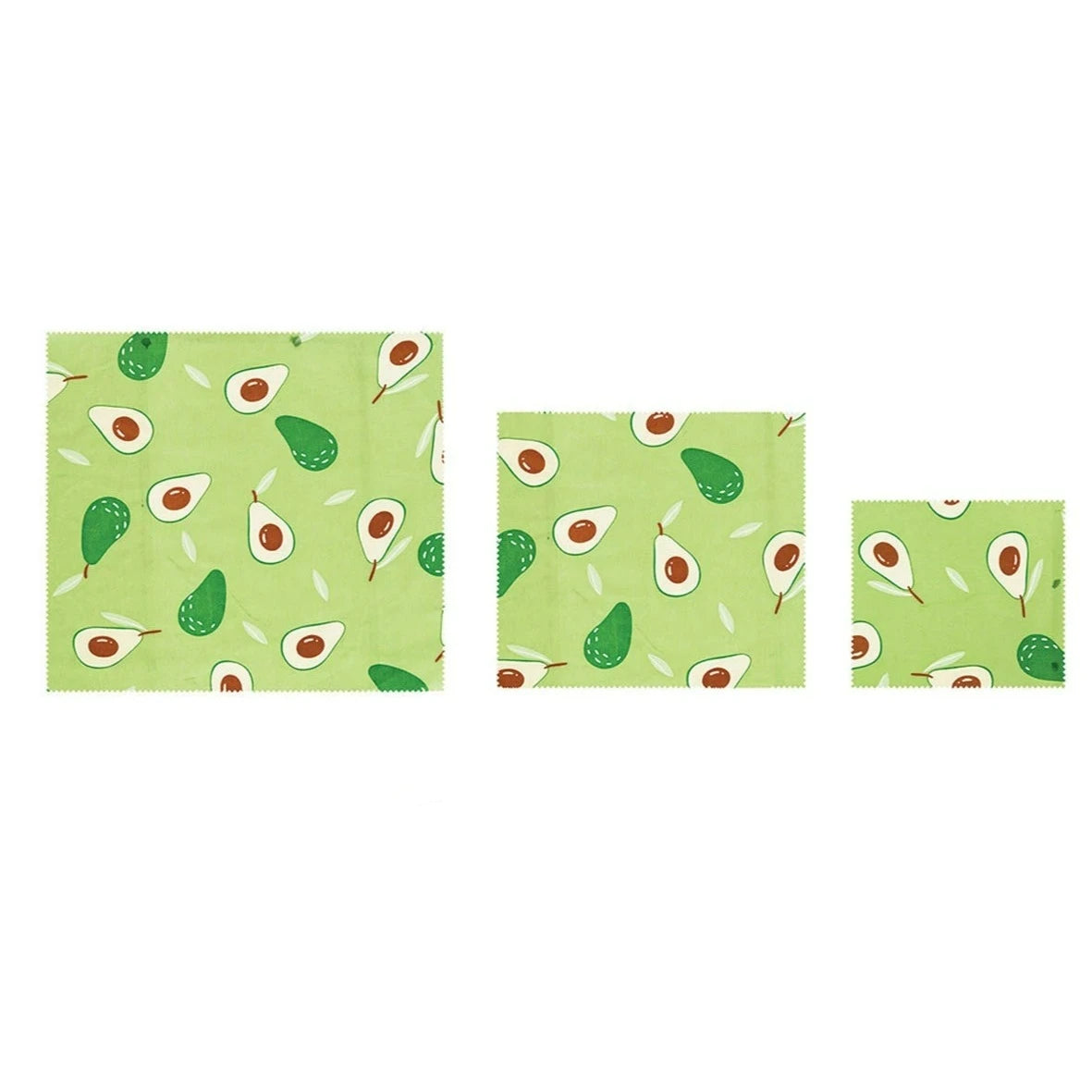 Set of 3 Square Reusable Fabric Beeswax Food Covers with Prints