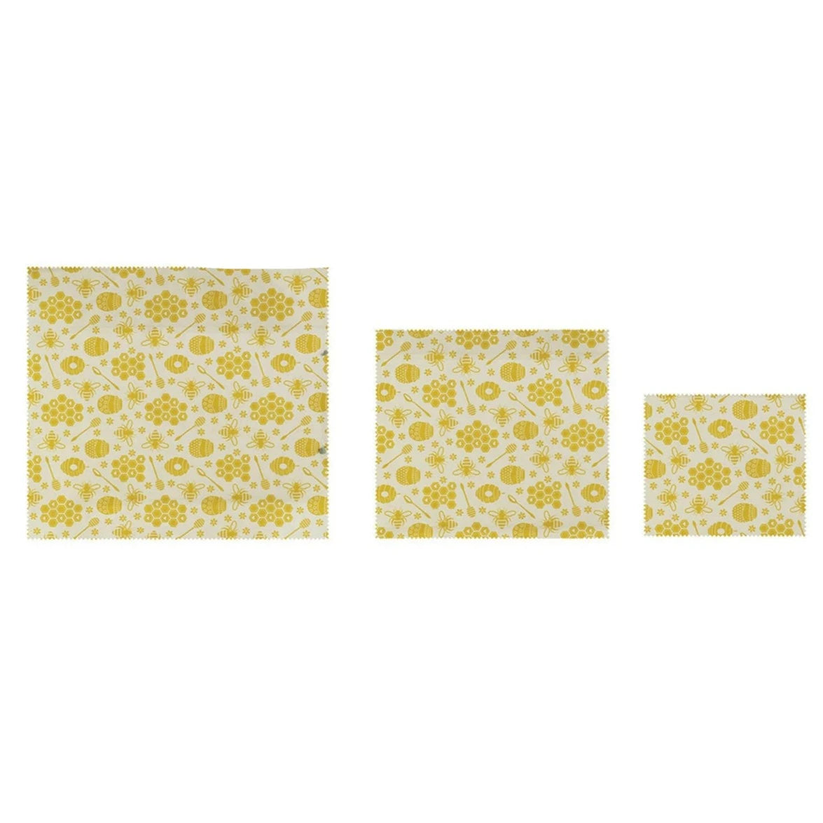 Set of 3 Square Reusable Fabric Beeswax Food Covers with Prints