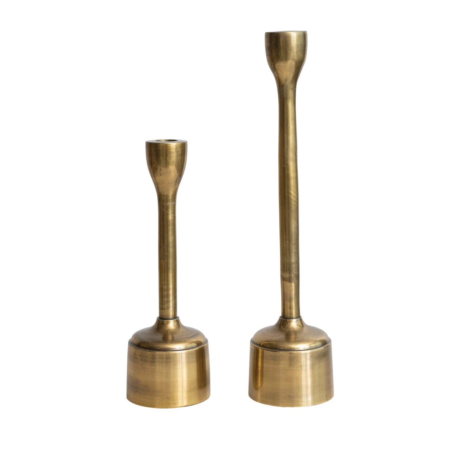 Cast Aluminum Taper Antique Holders, Set of 2