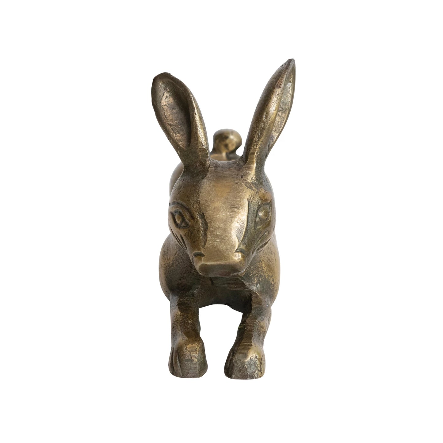 Antiqued Brass Finish Cast Aluminum Rabbit