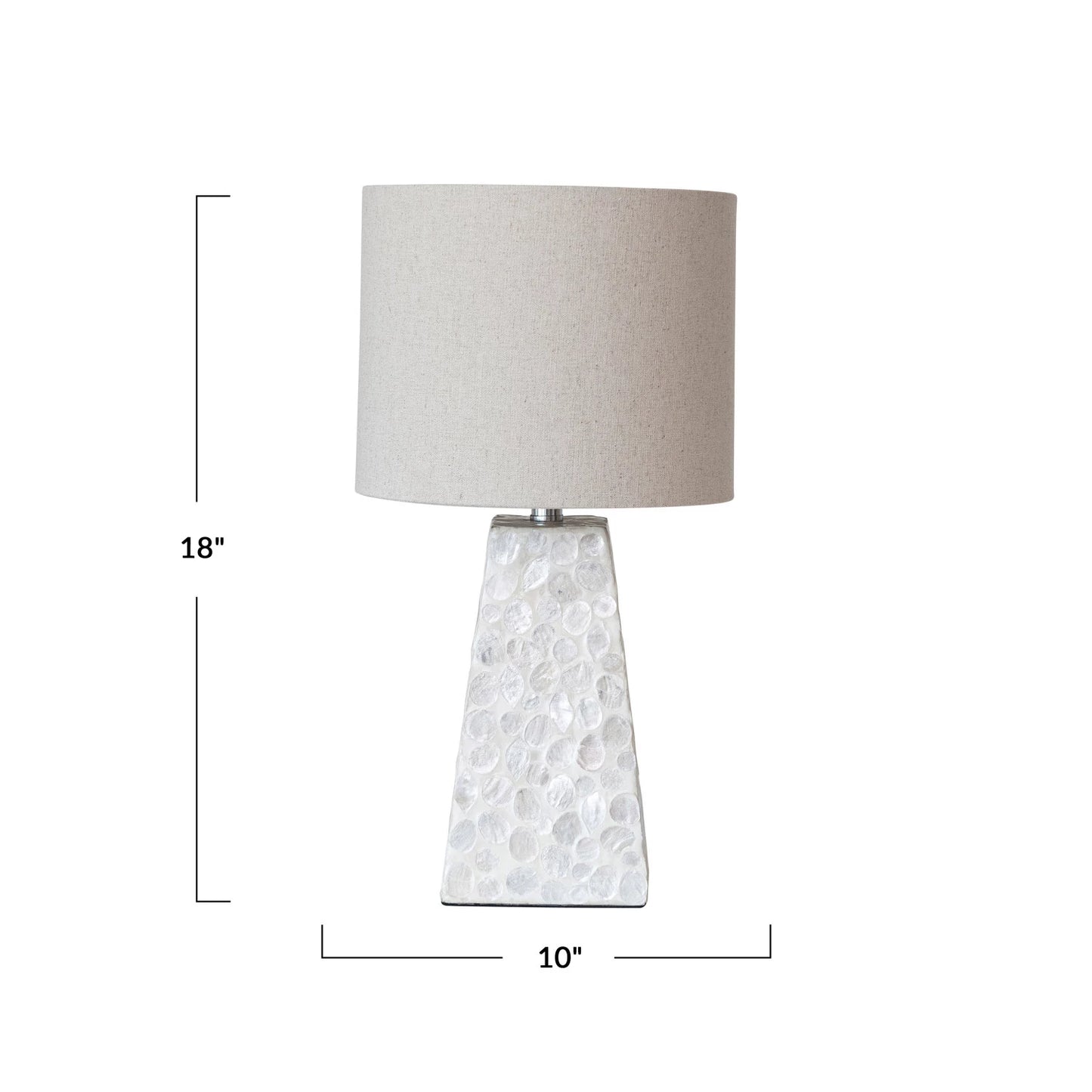 Capiz Shell Table Lamp with Linen Shade