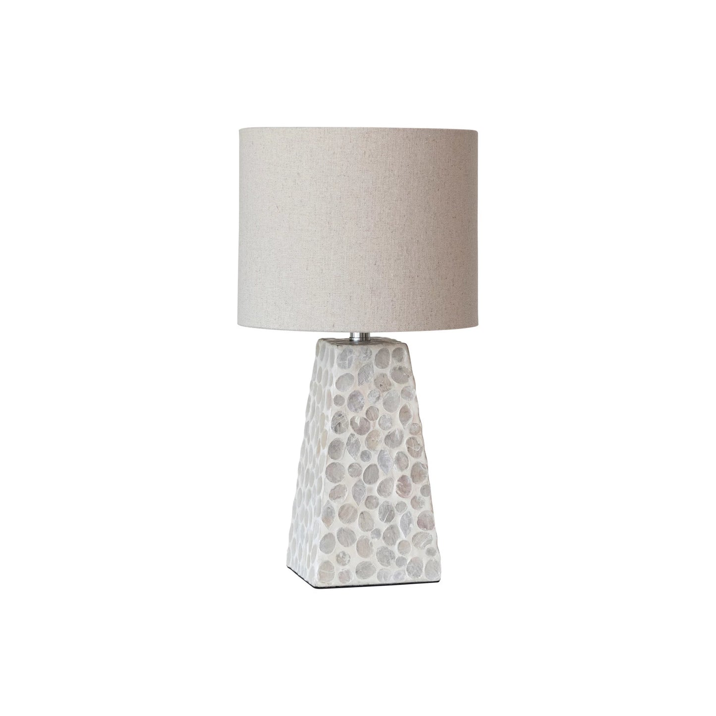 Capiz Shell Table Lamp with Linen Shade