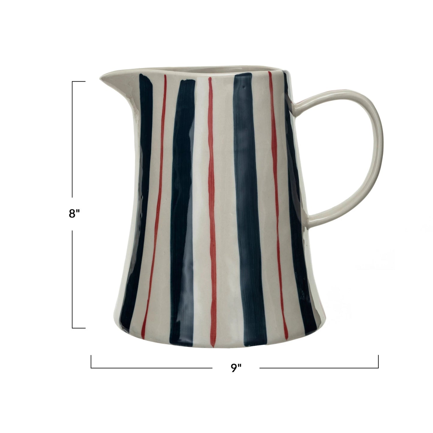 Striped Stoneware Pitcher