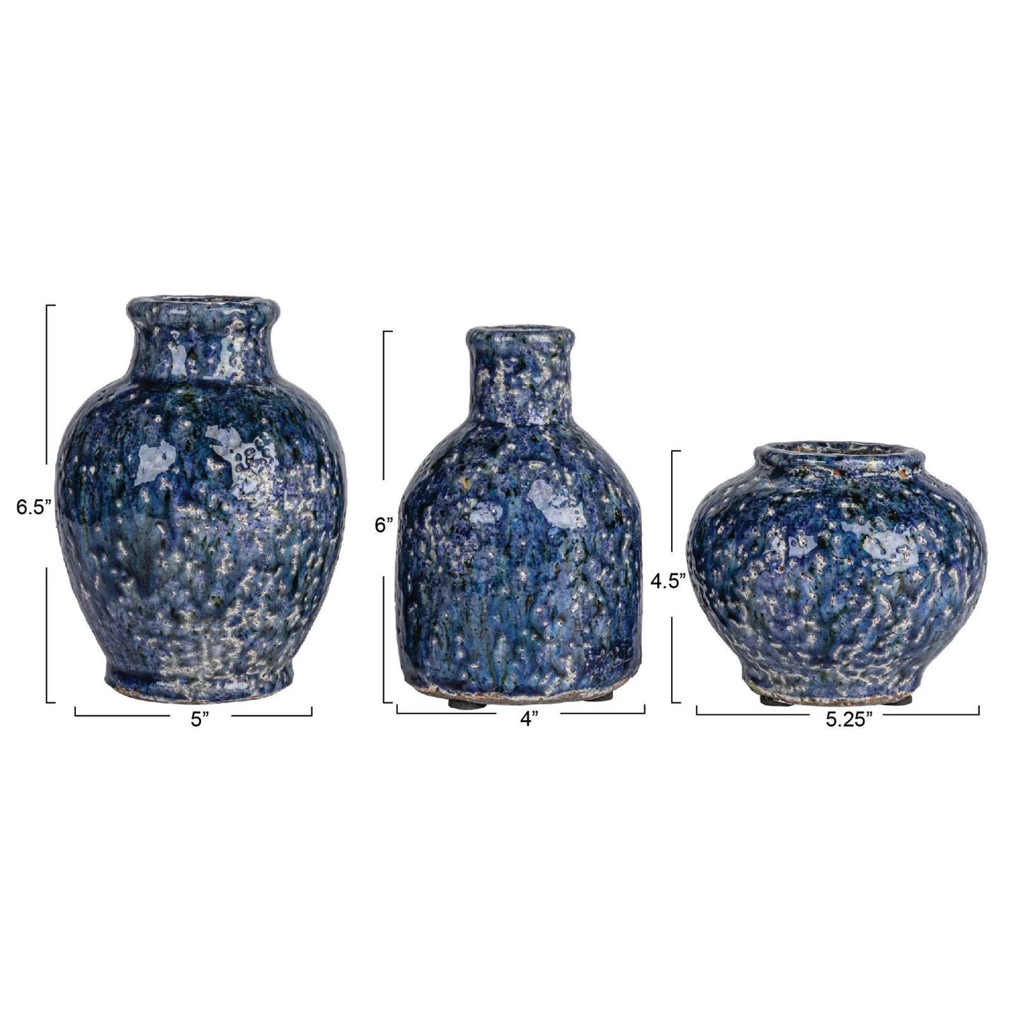 Small Terra-cotta Vases in Navy