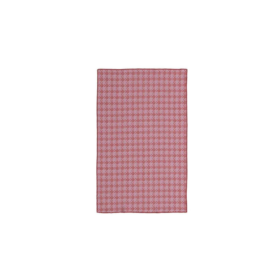 Woven Cotton Waffle Weave Tea Towel w/ Pattern & Stitched Edge