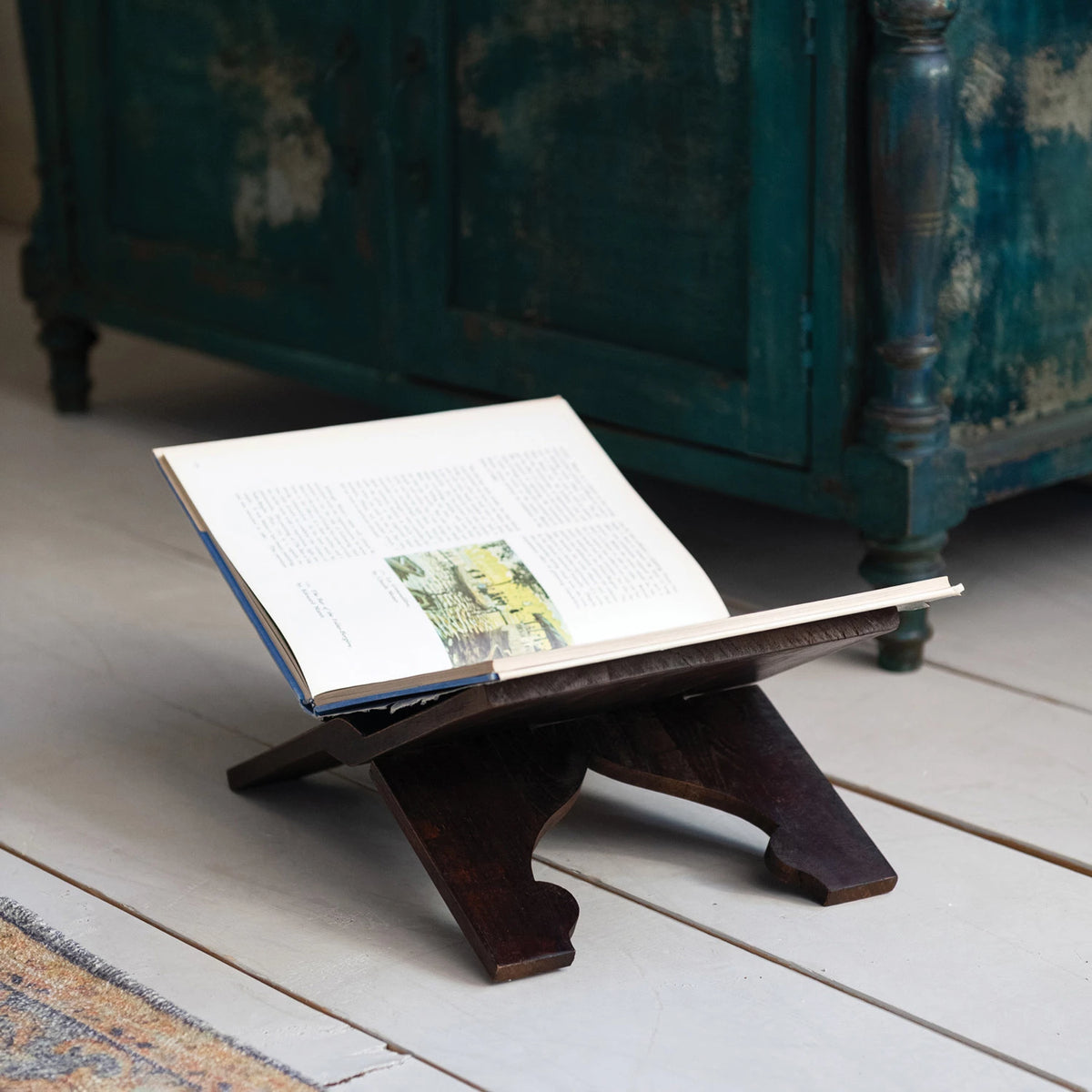 Reclaimed Wood Vintage Reproduction Folding Book Holder
