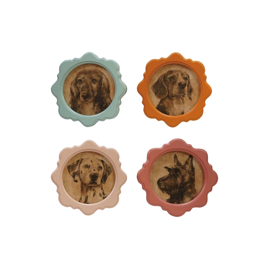 Scalloped Frame with Vintage Reproduction Dog Print