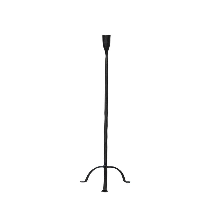 Hand-Forged Cast Iron Footed Taper Holder