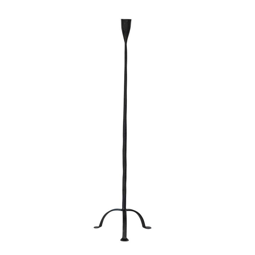 Hand-Forged Cast Iron Footed Taper Holder