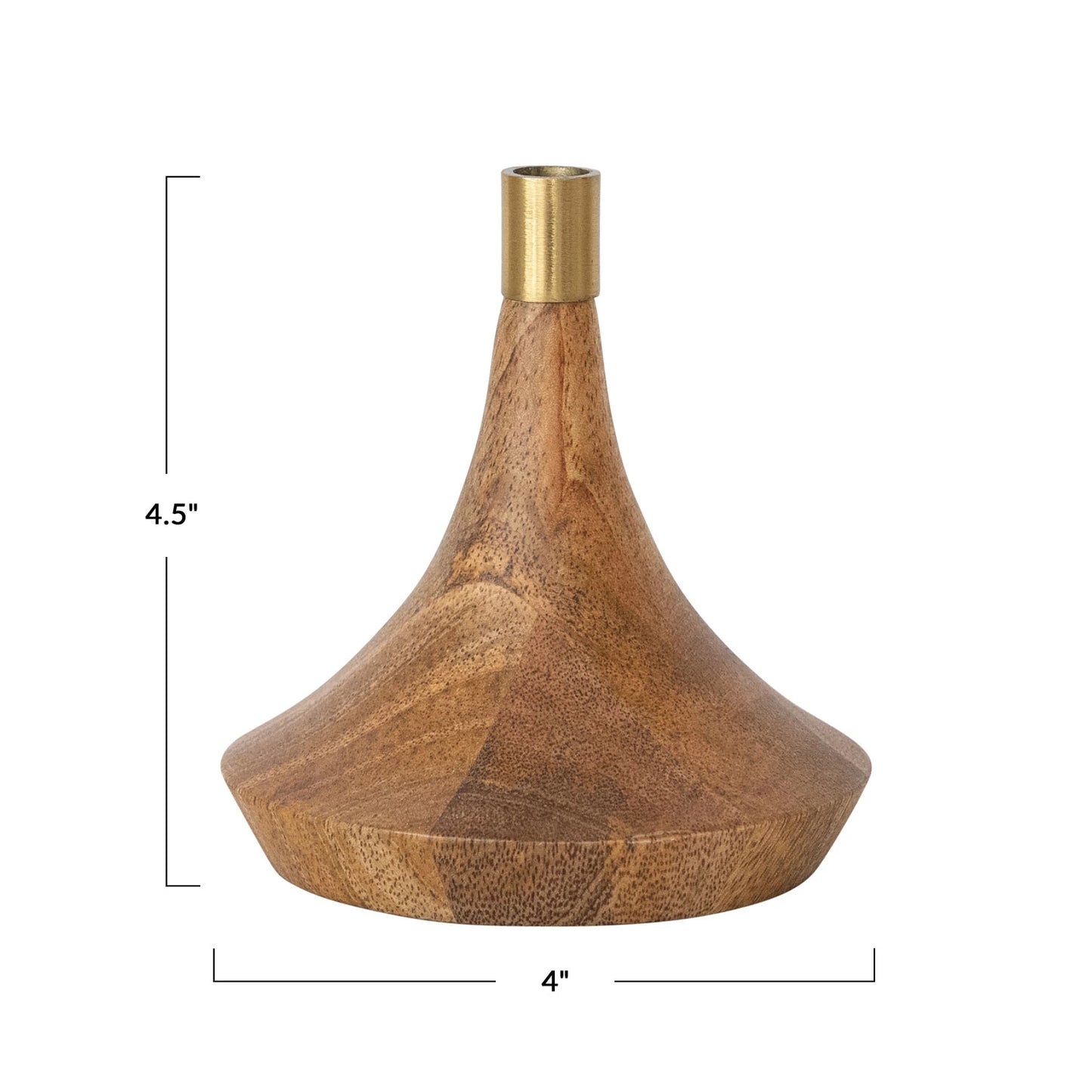 Mango Wood & Metal Taper Holder