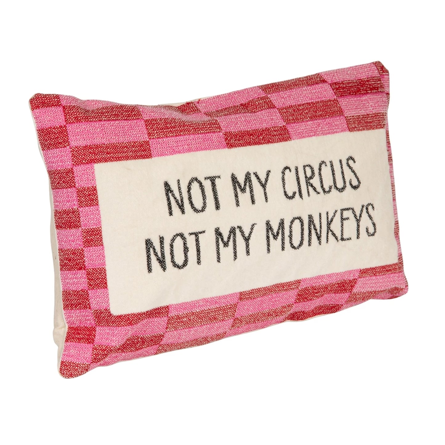 "Not My Circus" Embroidered Lumbar Pillow