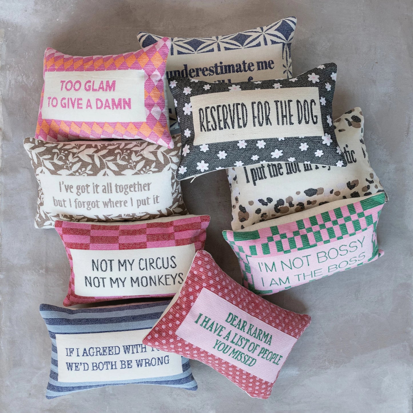 "If I Agreed With You" Embroidered Lumbar Pillow