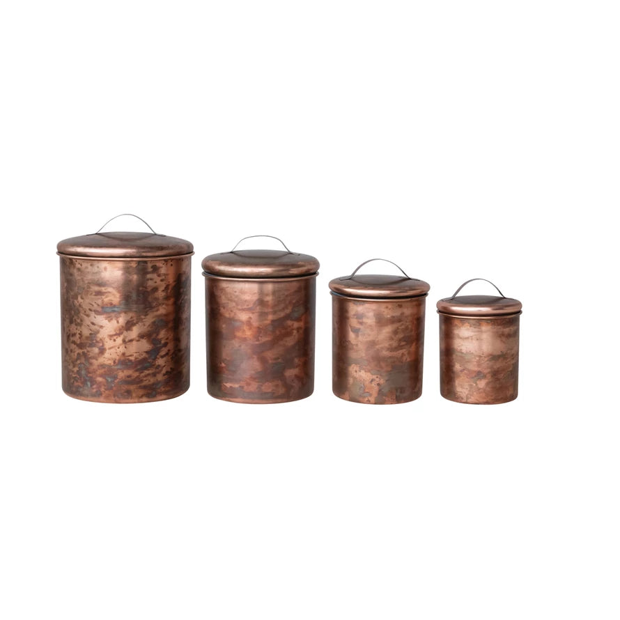Oxidized Copper Finish Stainless Steel Canisters