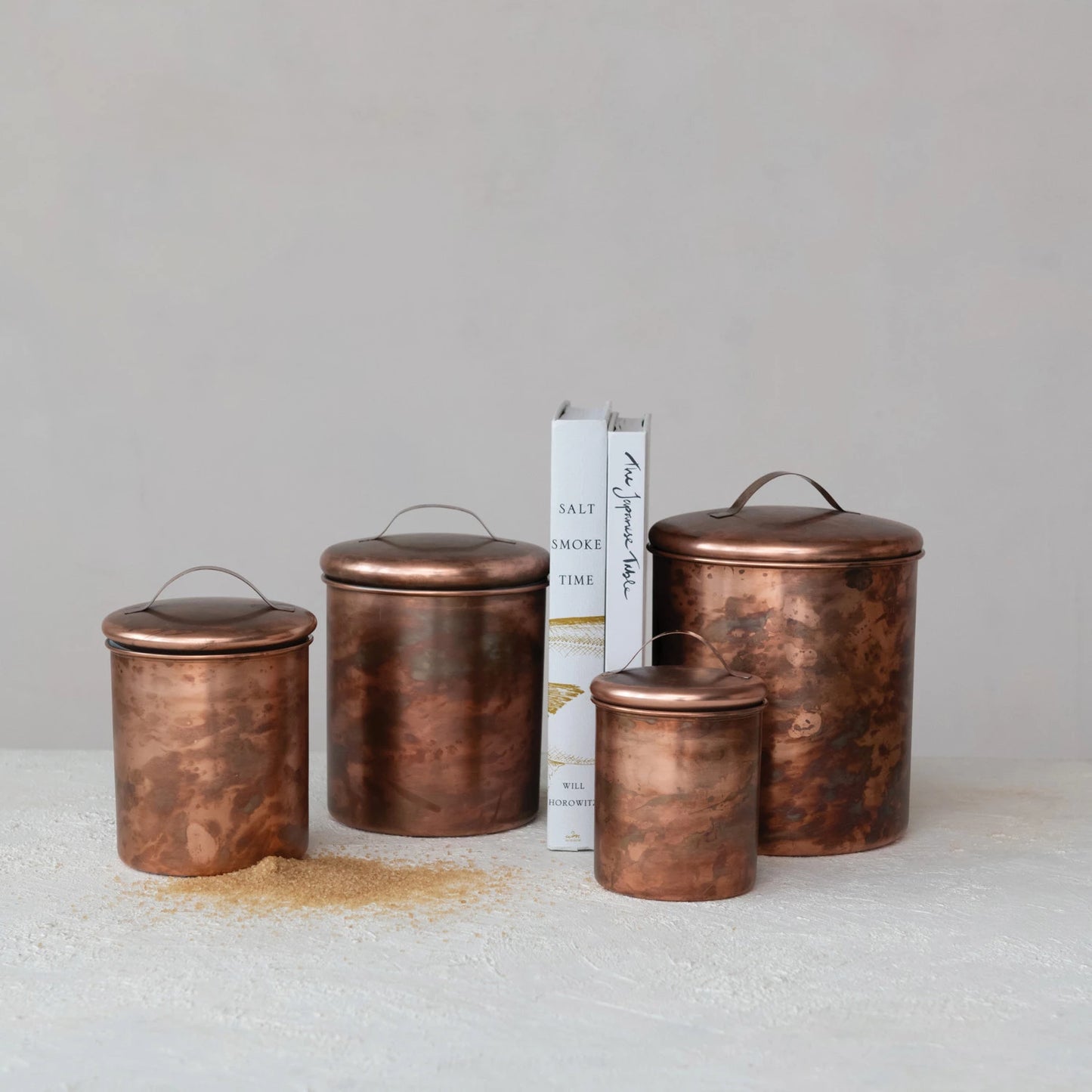 Oxidized Copper Finish Stainless Steel Canisters
