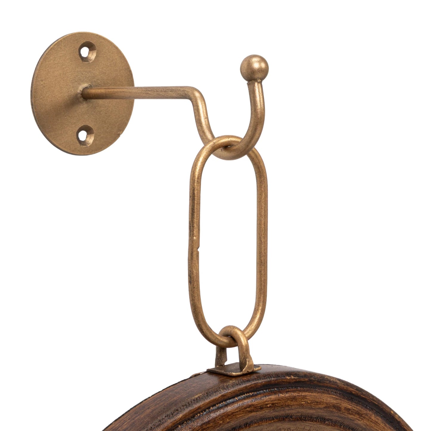 Antique Mirror with Butterfly Art and Metal Hook