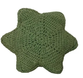 Cotton Crocheted Snowflake Shaped Pillow, Three Colors