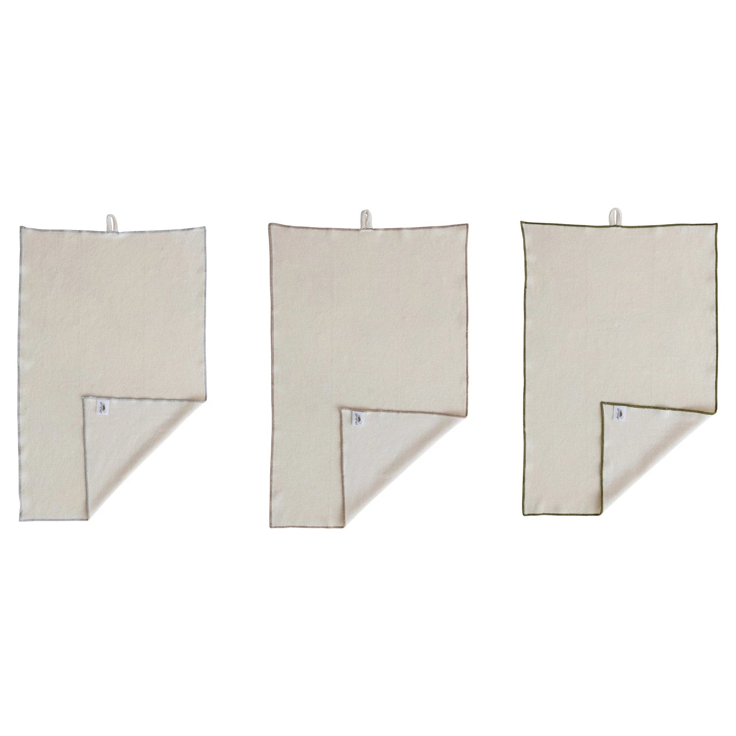 Cotton Terry Cloth Tea Towel w/ Contrast Stitched Edge & "Finch + Fennel" Logo