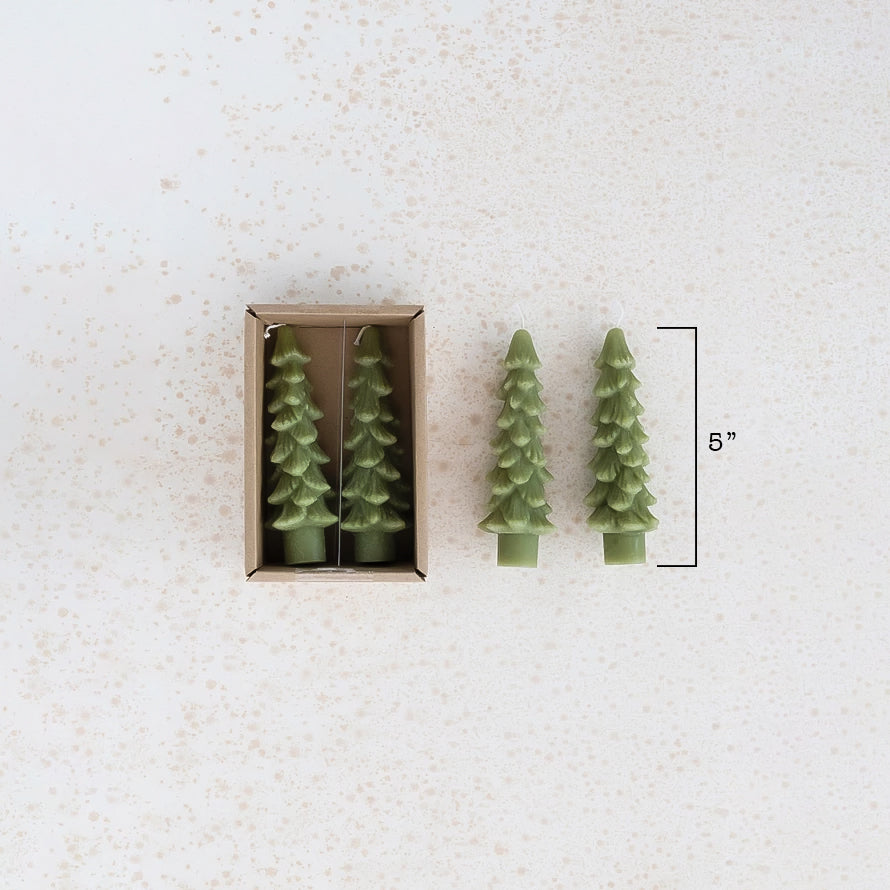 Pair of Unscented Tree Shaped Candles