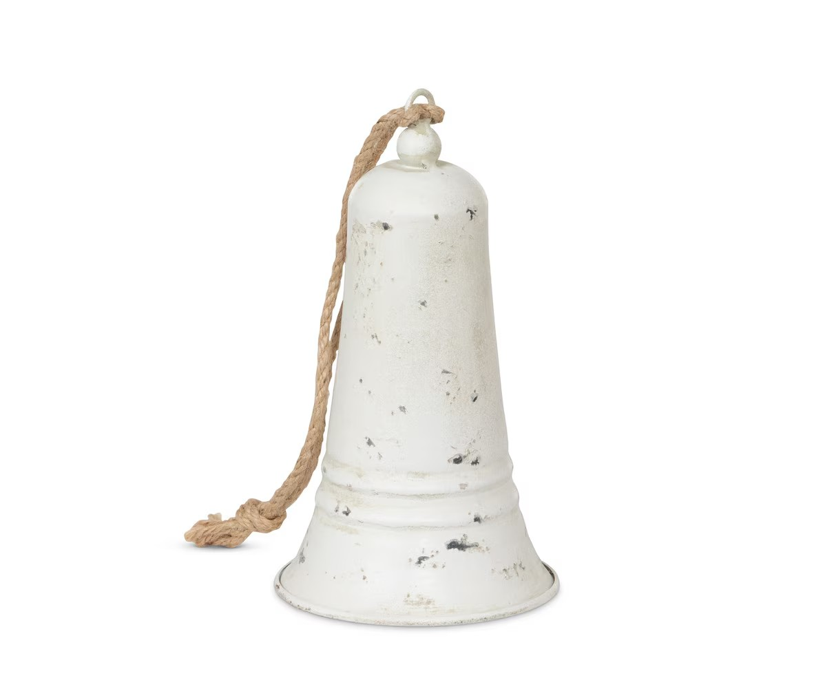 Antique White Vintage Metal Bell