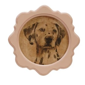 Scalloped Frame with Vintage Reproduction Dog Print