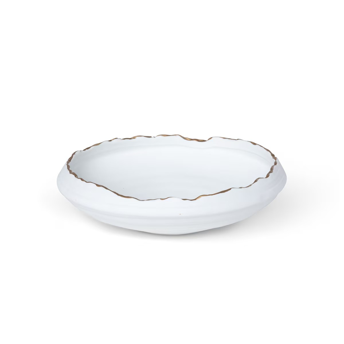 Gilded Organic Edge Shallow Bowl