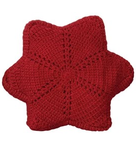 Cotton Crocheted Snowflake Shaped Pillow, Three Colors