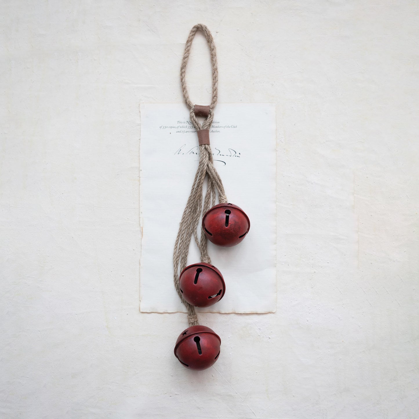 Red Bells on Rope Hanger