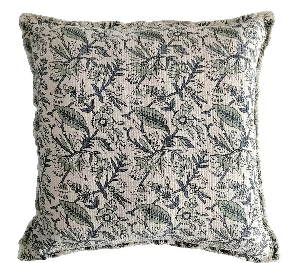 Cornflower Botanical Print Pillow