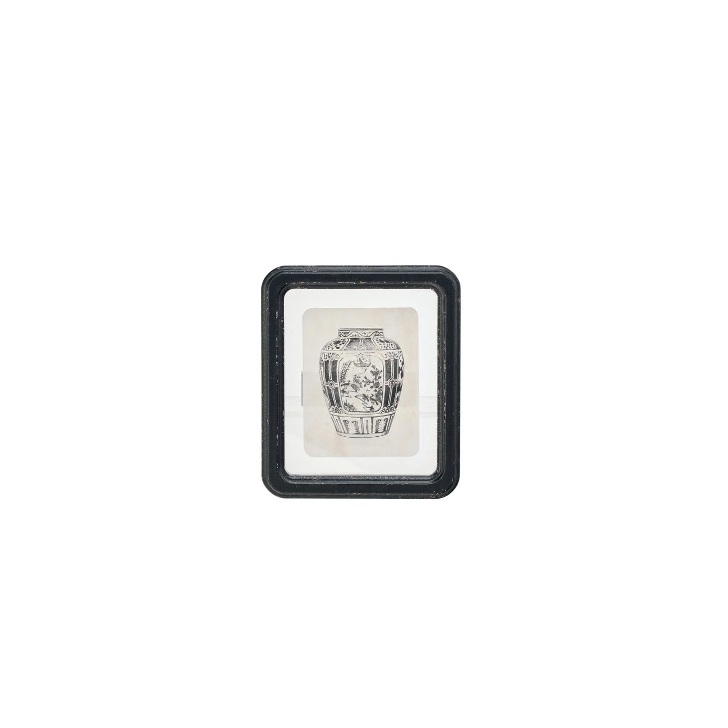 Wood Framed Glass Wall Floating Vase Print