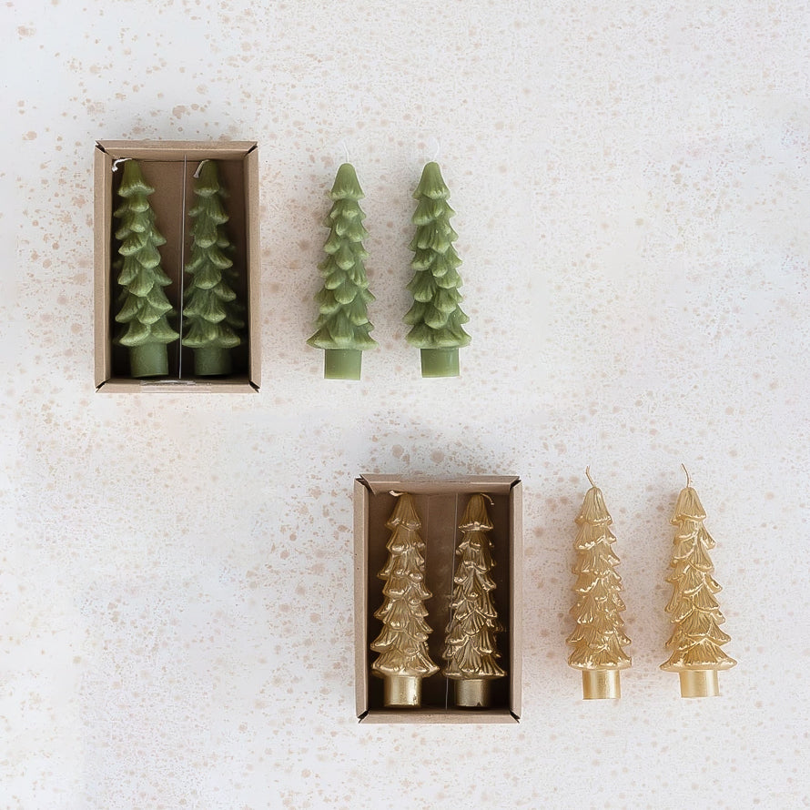 Pair of Unscented Tree Shaped Candles