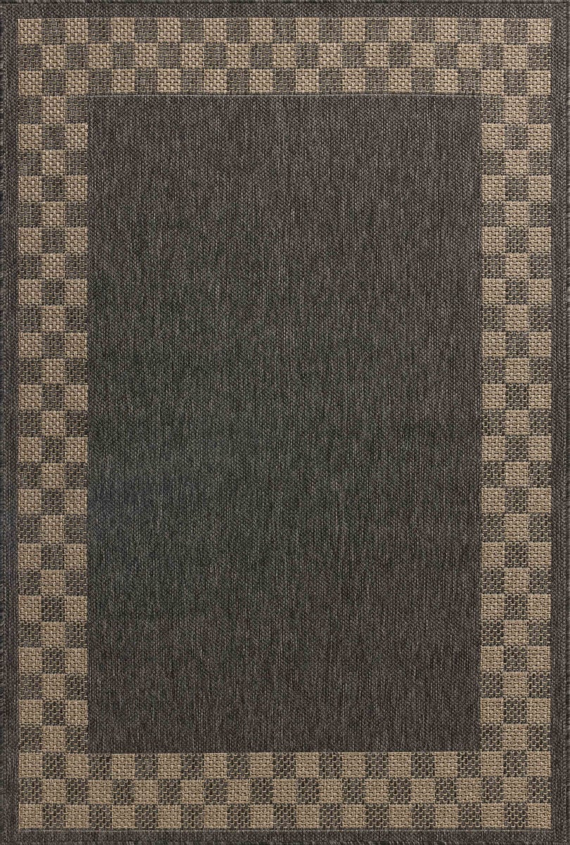 Providence Charcoal and Natural Checkered Outdoor Area Rug