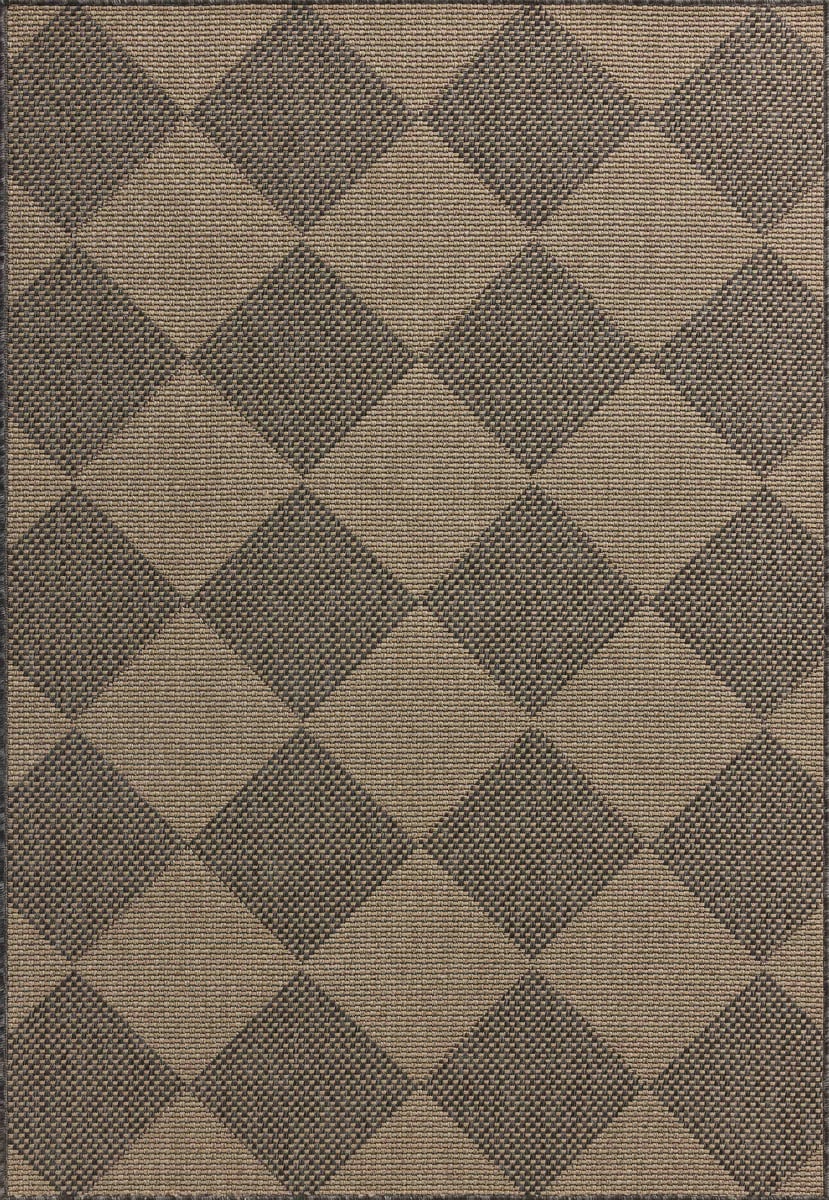 Providence Graphite/Sand Checkered Outdoor Area Rug