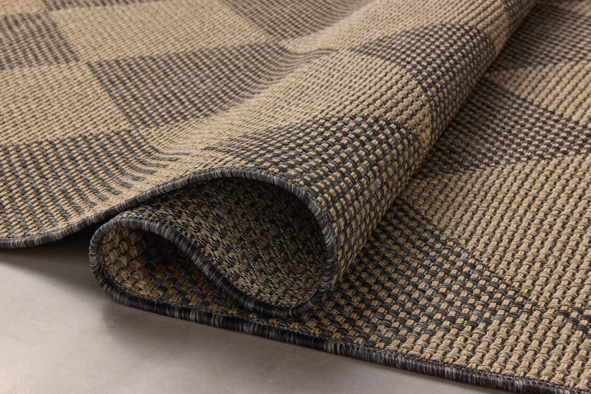 Providence Graphite/Sand Checkered Outdoor Area Rug