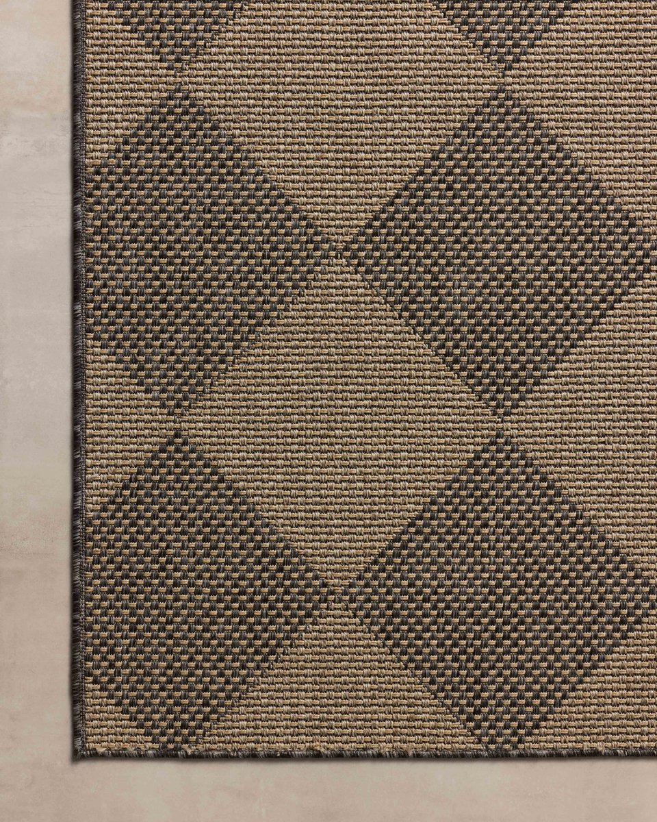Providence Graphite/Sand Checkered Outdoor Area Rug