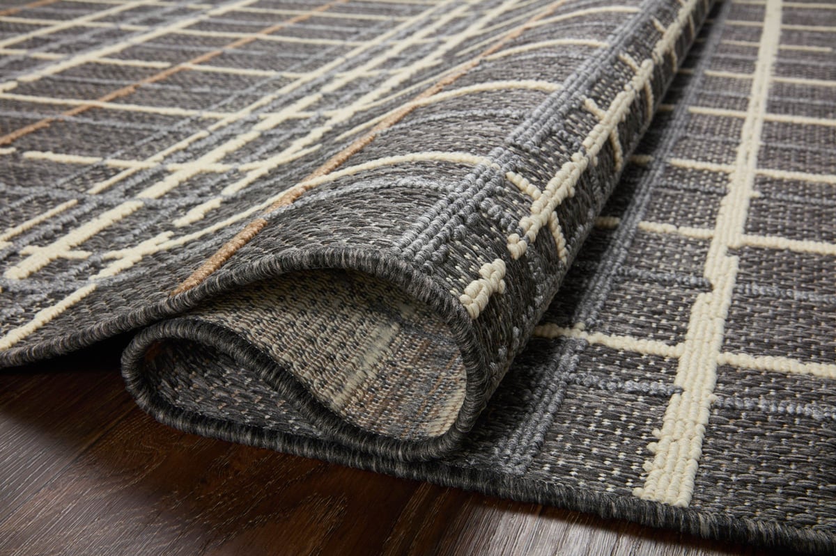Rainier Collection Charcoal Plaid Outdoor Area Rug