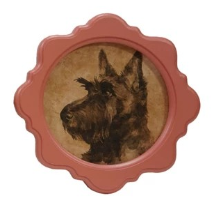 Scalloped Frame with Vintage Reproduction Dog Print