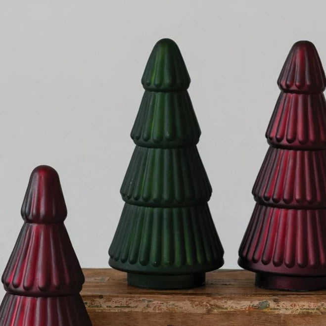 Matte Green Mercury Glass Tree