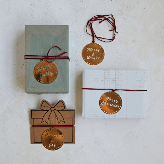 Metal Gift Topper w/ Holiday Saying
