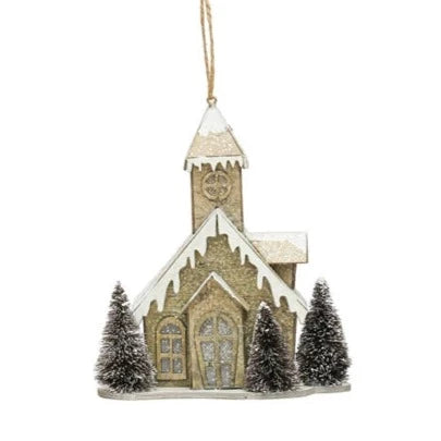 Paper House w/ Faux Trees & LED Light