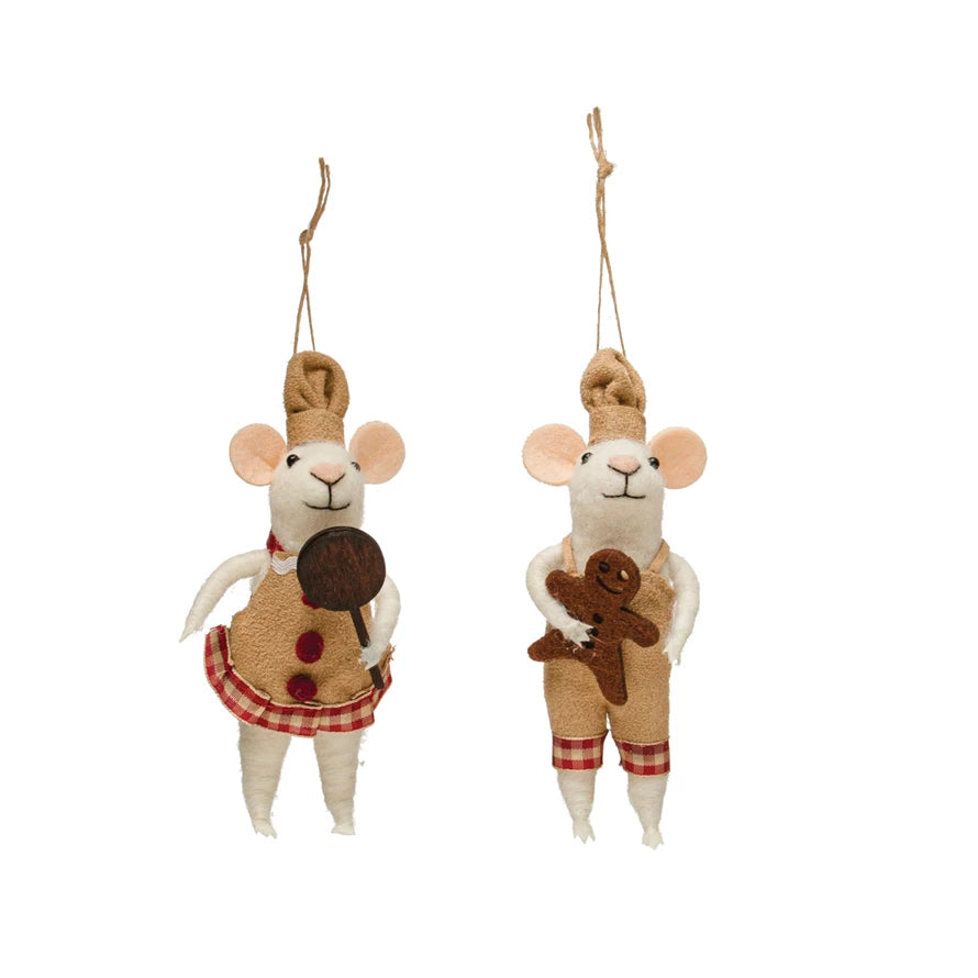 Wool Felt Baker Mouse Ornament